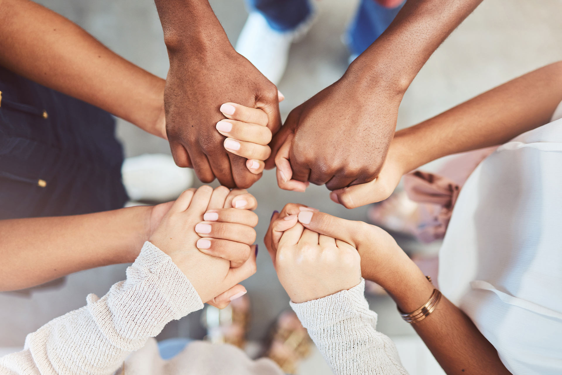 Home 13 support prayer and trust with people holding hands BRKJAD3